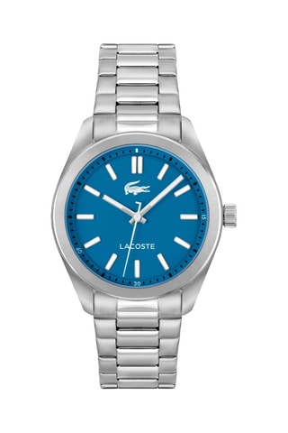 Montre à quartz en acier - Argenté et bleu