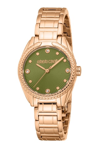 Montre à quartz en acier Mirabile - Doré rose et vert