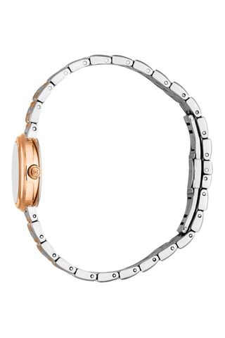 Montre à quartz en acier - Argenté et doré rose