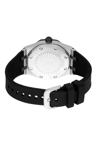 Montre à quartz en silicone - Noir et argenté