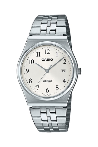 Montre à quartz en acier inoxydable - Argenté et blanc