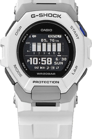 Montre G-Shock à quartz en résine - Chronomètre - Blanc et gris