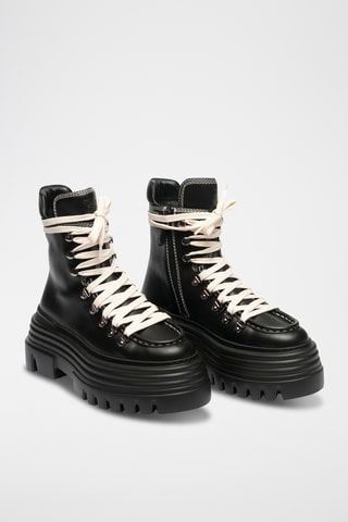 Bottines en cuir - Noir