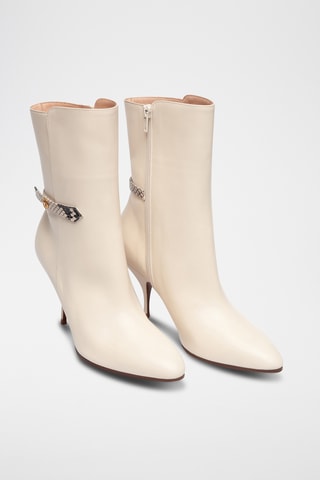 Bottines en cuir - Beige