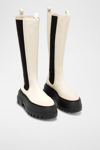 Boots en cuir - Beige