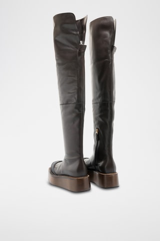 Boots en cuir - Marron foncé