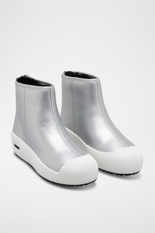 Bottines fourrées en cuir - Gris