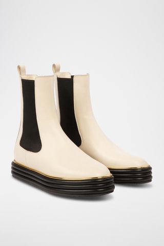 Bottines en cuir - Beige