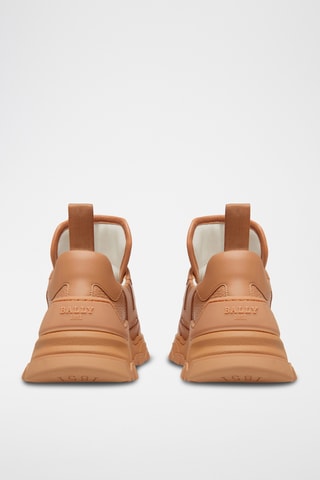 Sneakers plateformes en cuir - Orange