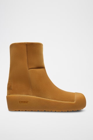 Bottines fourrées en cuir - Camel