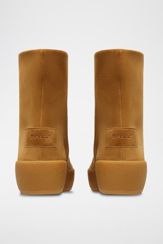 Bottines fourrées en cuir - Camel