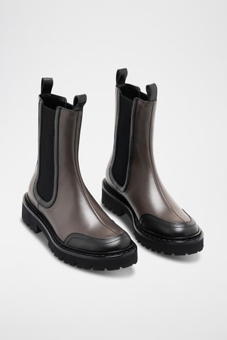 Bottines en cuir - Gris