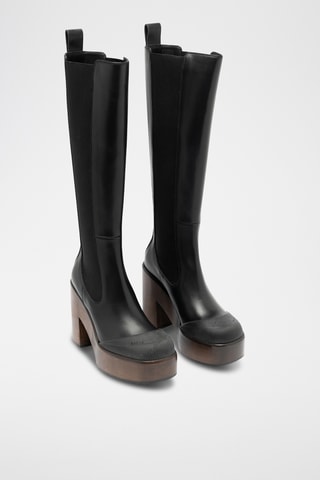 Boots en cuir - Noir