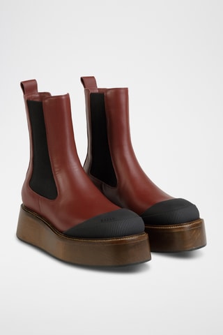 Bottines en cuir - Rouge foncé