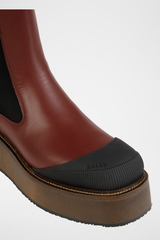 Bottines en cuir - Rouge foncé