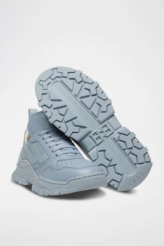 Baskets montantes en cuir - Bleu clair