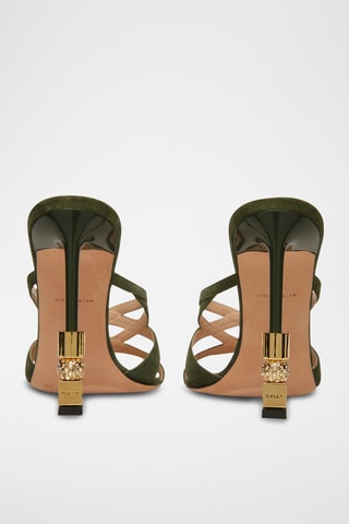 Sandales à talons en cuir - Vert