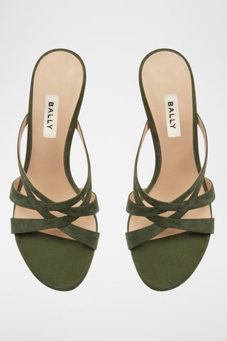 Sandales à talons en cuir - Vert