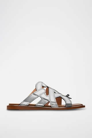 Sandales vernies en cuir - Argenté