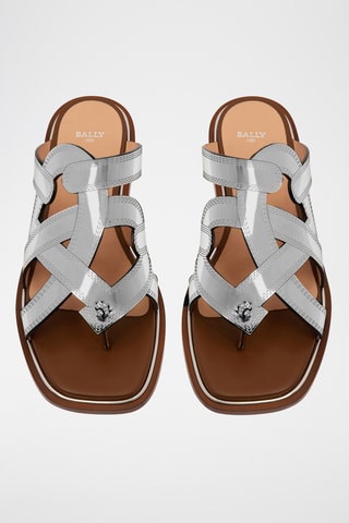 Sandales vernies en cuir - Argenté