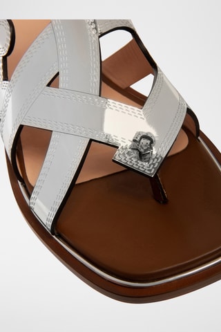 Sandales vernies en cuir - Argenté