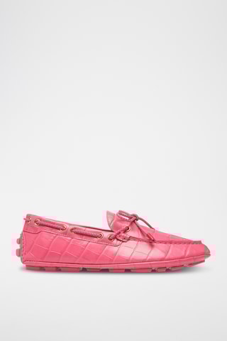 Mocassins en cuir - Fuchsia