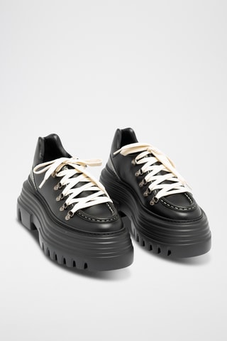 Mocassins plateformes en cuir - Noir