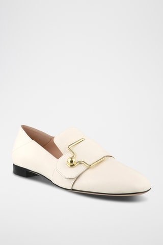 Ballerines en cuir - Blanc cassé