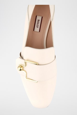 Ballerines en cuir - Blanc cassé