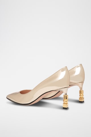 Escarpins vernis - Beige doré