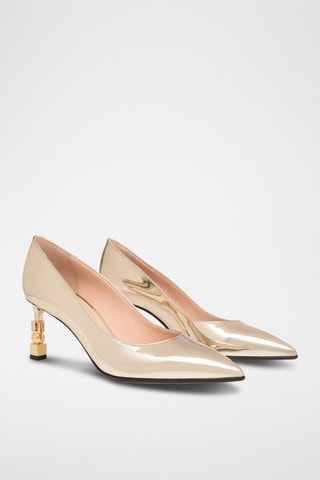 Escarpins vernis - Beige doré