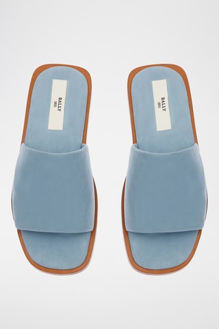 Mules en cuir - Bleu