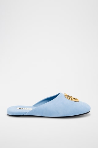 Slippers en cuir - Bleu clair
