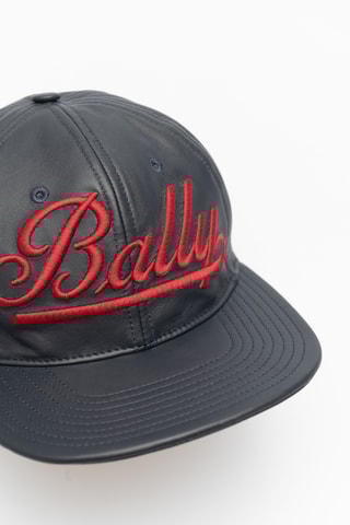 Casquette en cuir - Bleu marine