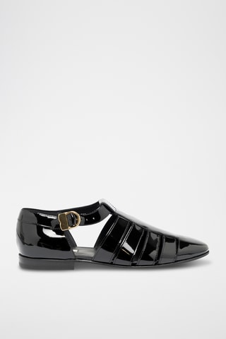 Sandales vernies en cuir - Noir
