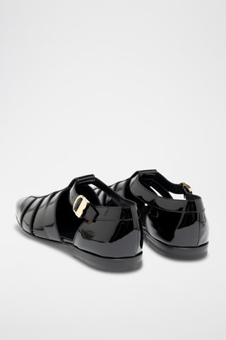 Sandales vernies en cuir - Noir