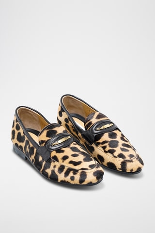 Mocassins en cuir - Beige et noir