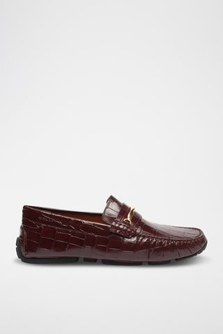 Mocassins vernis en cuir - Bordeaux