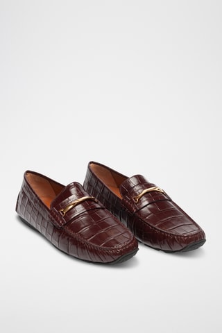 Mocassins vernis en cuir - Bordeaux