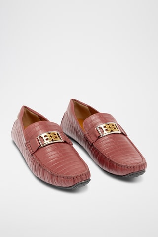 Mocassins en cuir - Rouge foncé