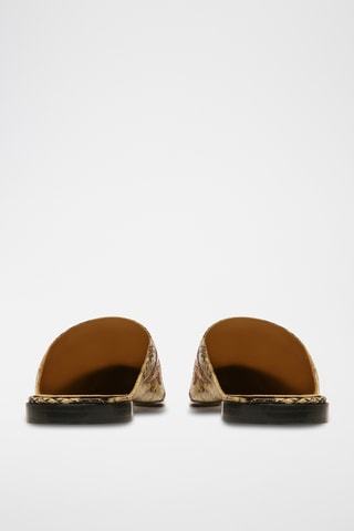 Slippers en cuir - Jaune