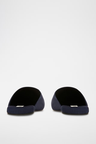 Slippers en cuir - Bleu marine