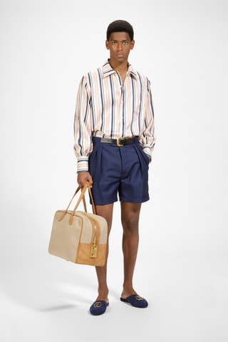 Slippers en cuir - Bleu marine