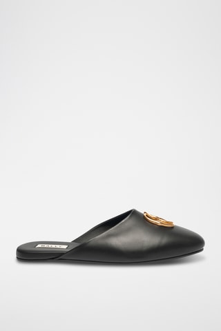 Slippers en cuir - Noir