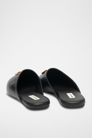 Slippers en cuir - Noir