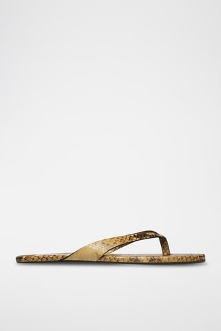 Tongs en cuir - Jaune