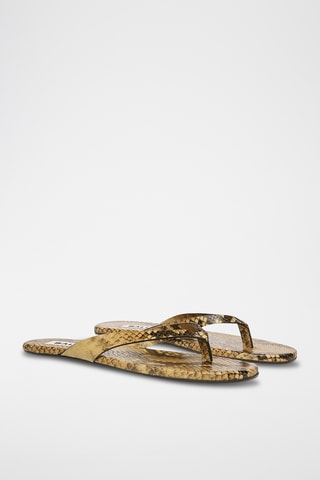 Tongs en cuir - Jaune