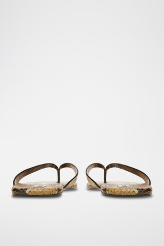 Tongs en cuir - Jaune