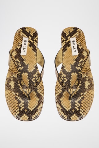 Tongs en cuir - Jaune