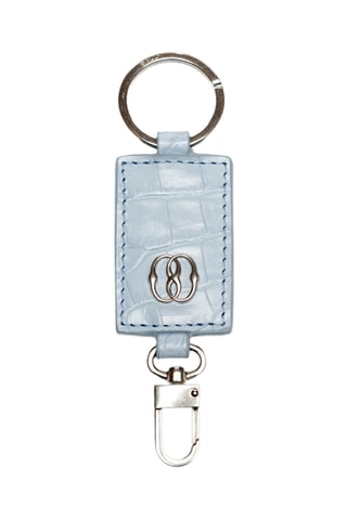 Porte-clés en cuir - Bleu clair